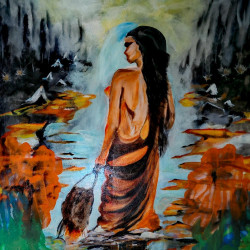 Le Toucher des Fées – Peinture originale sur toile