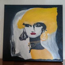 Madame Glam Chic – Peinture originale sur toile de lin